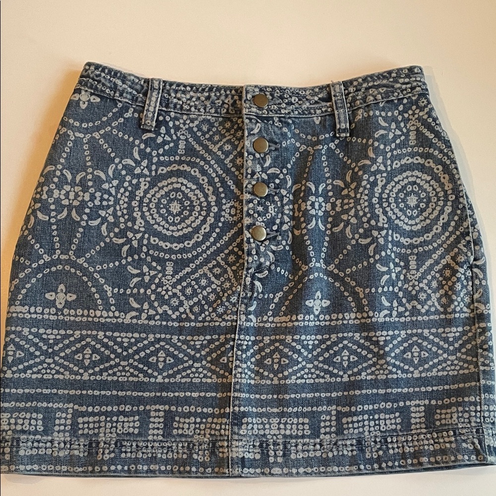 Free People printed denim mini